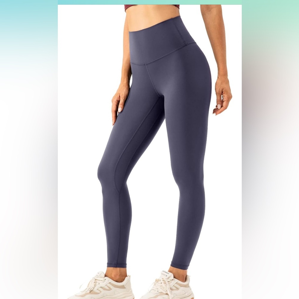 Lavento Women's Soft Yoga Leggings 25" - Brushed Soft High Waisted size 8 blue